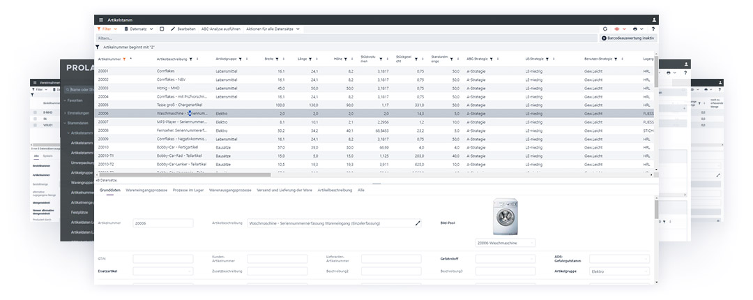 PROLAG WMS Screenshots